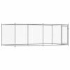 Dog Cage with Door Gray 13.1'x6.6'x4.9'Galvanized Steel