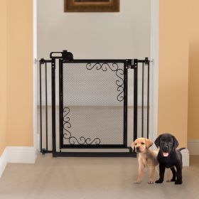 One-Touch Gate Ii In White (Option: Touch Metal Mesh Pet Gate In Antique Bronze)